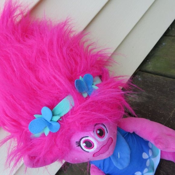 Dreamworks Trolls POPPY Large 18" Stuffed Animal Plush Pink Troll Doll - Picture 3 of 10